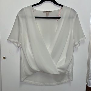 short sleeve draped blouse